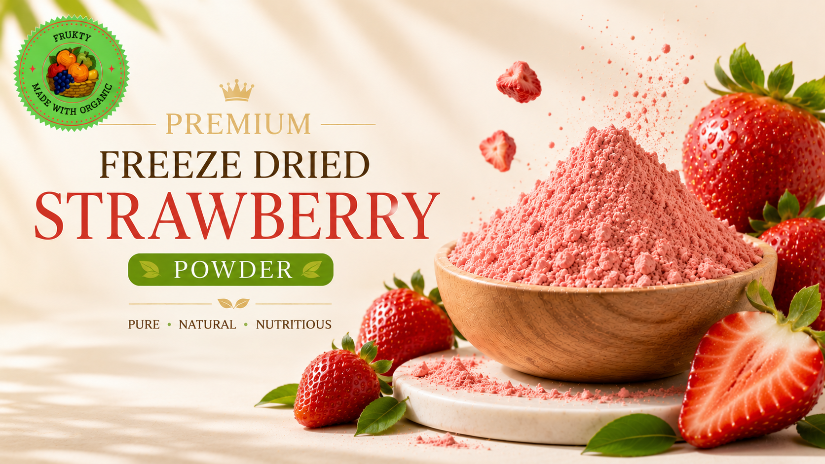 Export Quality Freeze Dried Strawberry Powder from India